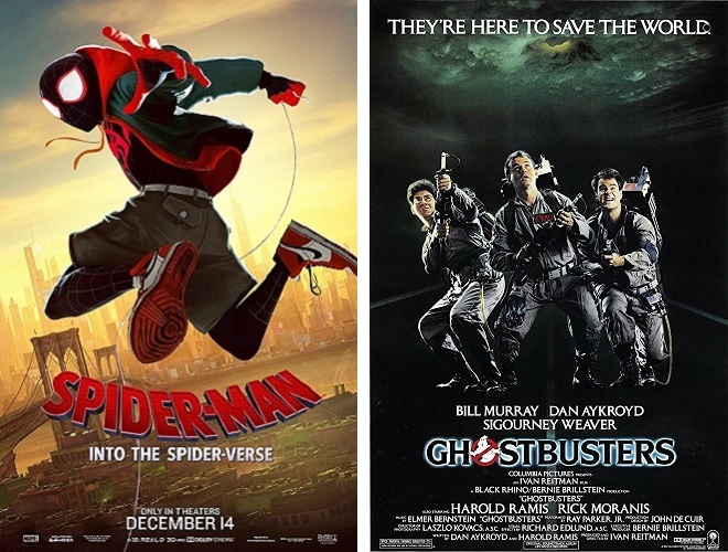 Spider-man and Ghostbusters movie posters