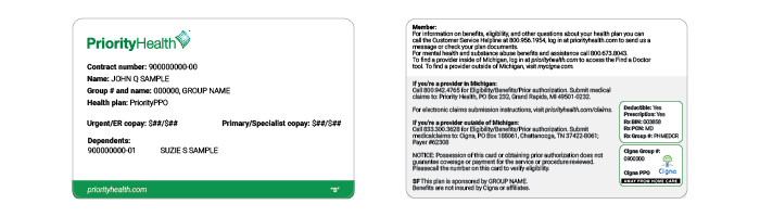 PriorityPPO ID card example
