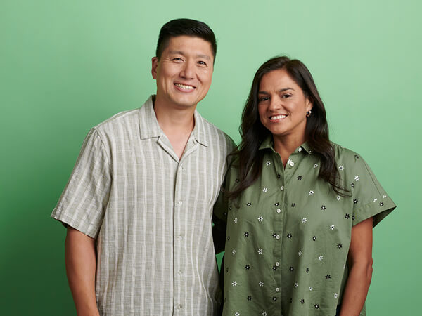 Smiling man and woman