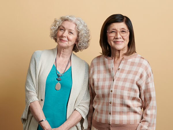 Two happy senior ladies