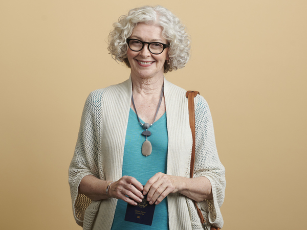 Happy mature woman smiling