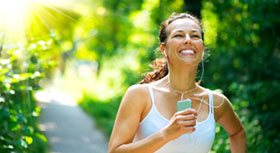 woman running outside