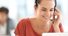 woman in customer service headset