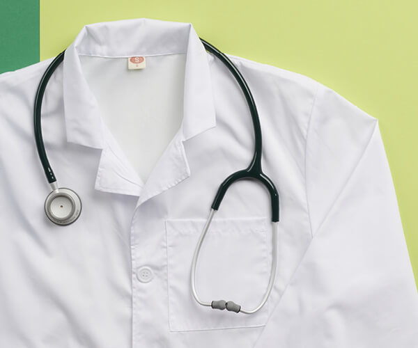 lab coat and stethoscope