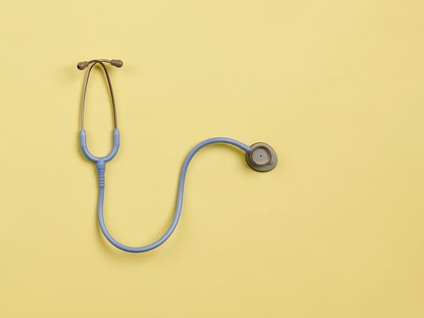 a light blue stethoscope