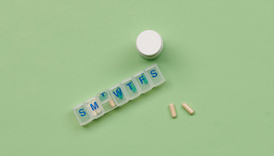 pill bottles and pill organizer