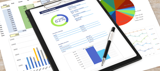colorful reports with charts and graphs 550x245