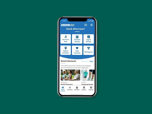 Image of Silver Sneakers app on smart phone