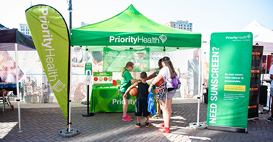 Priority Health community vendor booth
